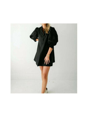 Women's Sincerely Ours Black Puff Sleeve Mini Dress M